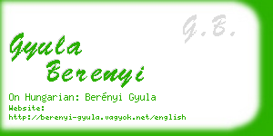 gyula berenyi business card